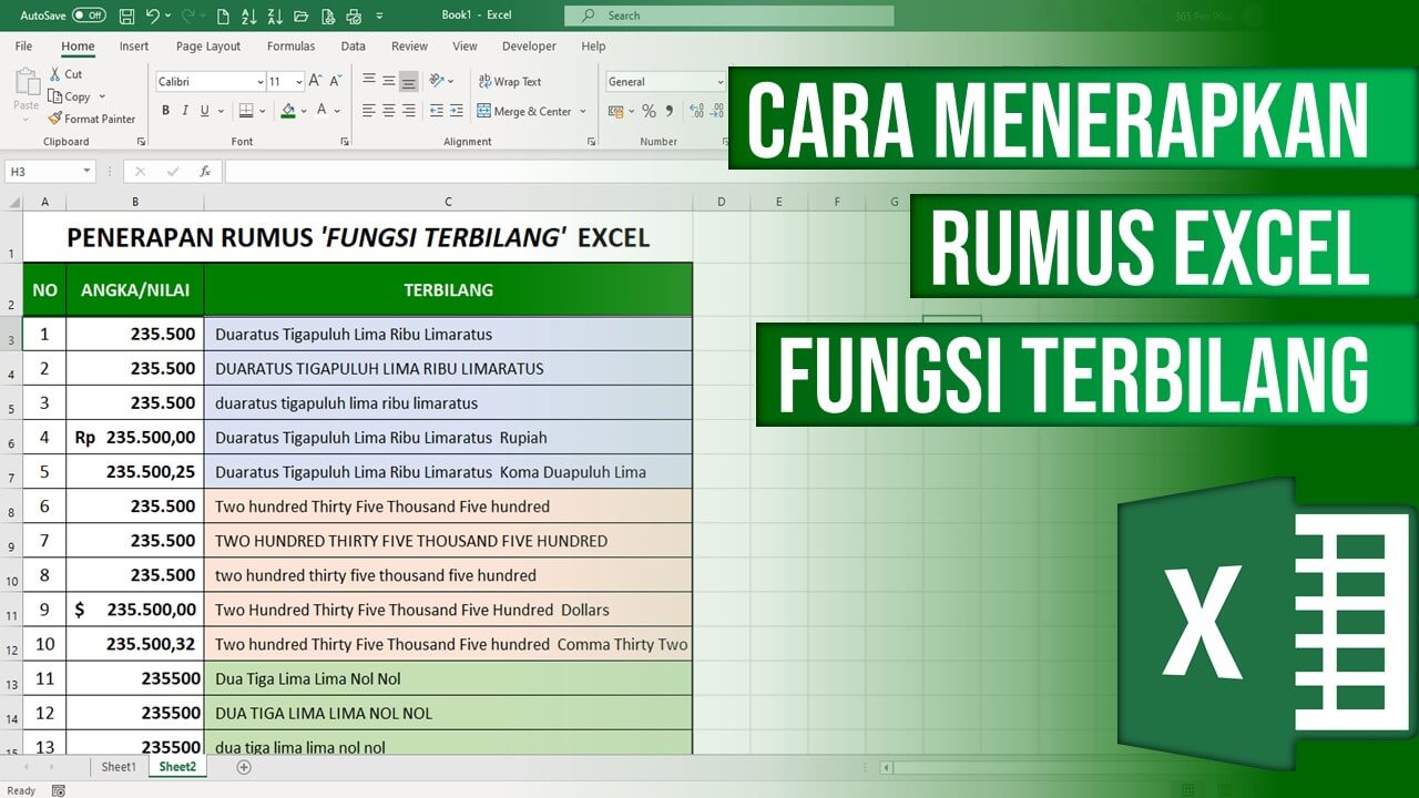 Rumus Terbilang di Excel